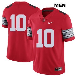 Men's NCAA Ohio State Buckeyes Amir Riep #10 College Stitched 2018 Spring Game No Name Authentic Nike Red Football Jersey OB20Y35BW